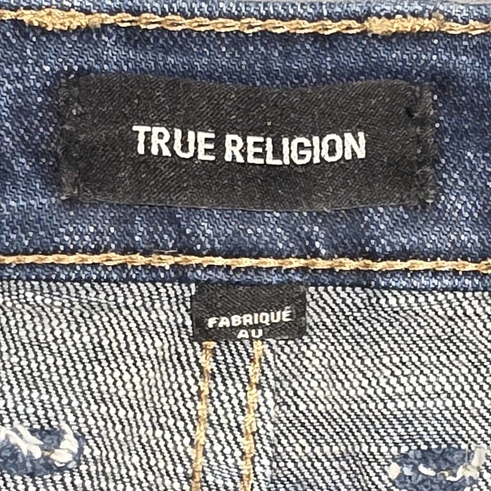 True Religion Jean Shorts 34W Ricky Super T Cut‎ Off Raw Hem Stretch 11